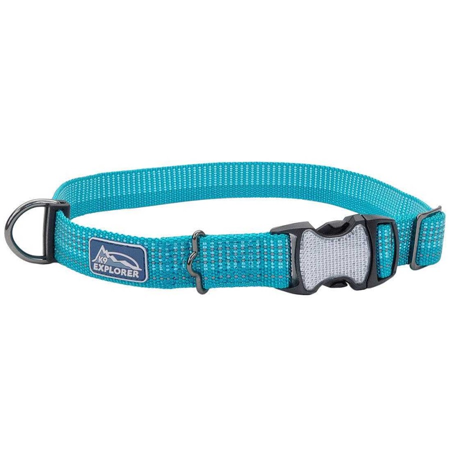 Dog Coastal Pet Products Leashes, Collars & Harnesses | Coastal Pet Products K9 Explorer Brights Reflective Adjustable Dog Collar In Ocean