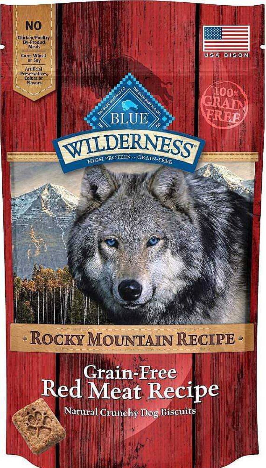 Dog Blue Buffalo Biscuits & Cookies | Blue Buffalo Wilderness Rocky Mountain Grain-Free Red Meat Biscuits Dog Treats