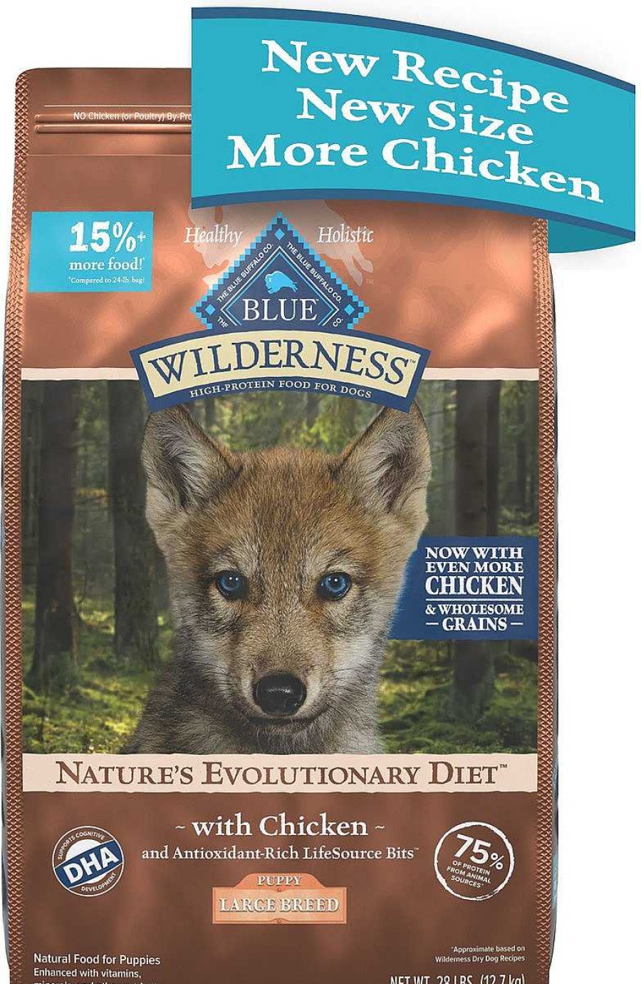 Dog Blue Buffalo Puppy Food | Blue Buffalo Wilderness Wholesome Grains Large Breed Puppy Chicken Recipe Dry Dog Food