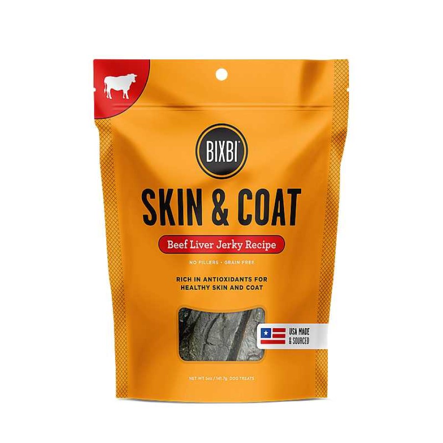 Dog Bixbi Jerky Treats | Bixbi Skin & Coat Beef Liver Jerky Dog Treats