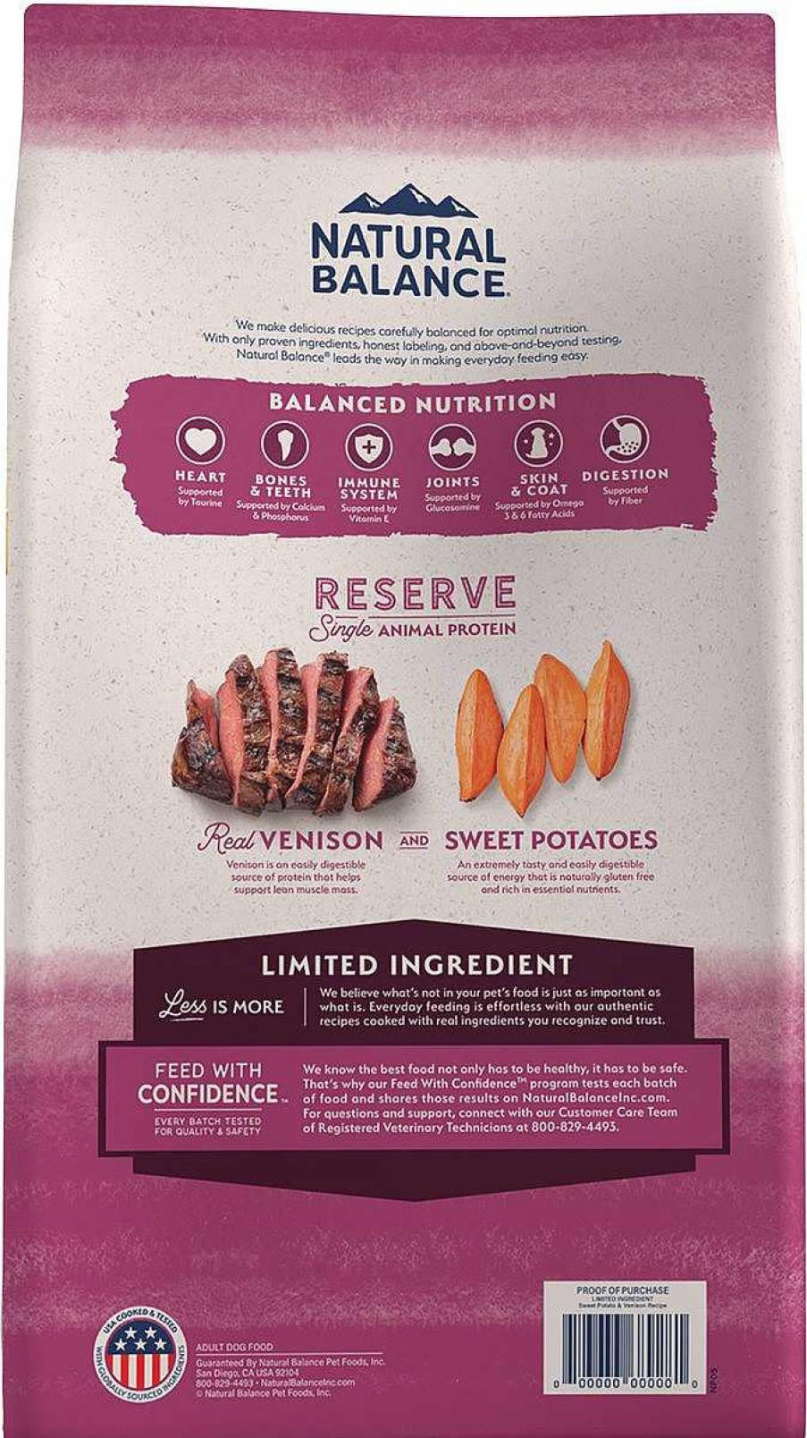 Dog Natural Balance Grain-Free Food | Natural Balance Limited Ingredient Reserve Grain-Free Sweet Potato & Venison Recipe Dry Dog Food