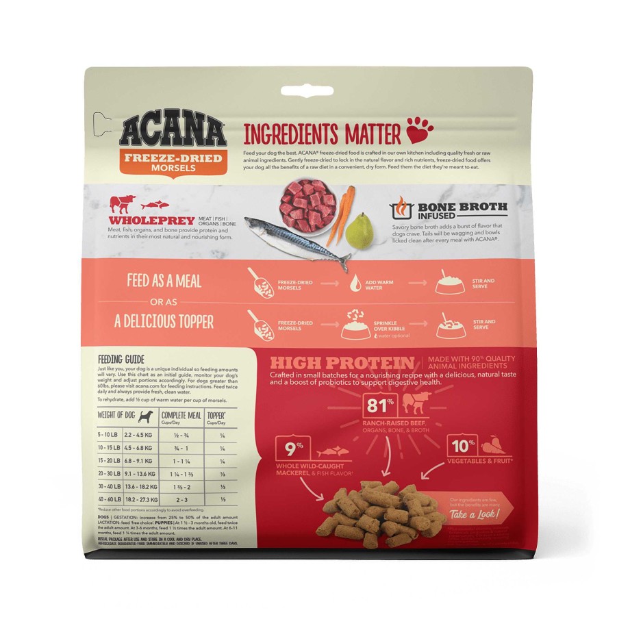 Dog ACANA Grain-Free Food | Acana Freeze-Dried Food Ranch-Raised Beef Recipe Morsels For Dogs