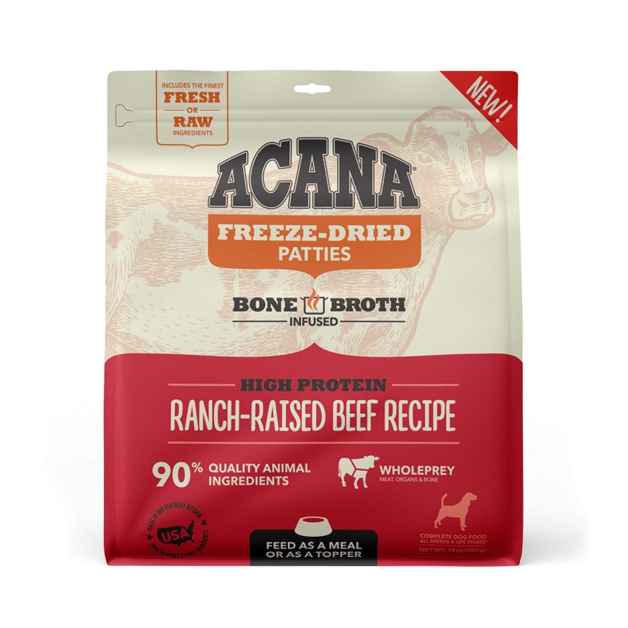 Dog ACANA Grain-Free Food | Acana Freeze-Dried Food Ranch-Raised Beef Recipe Patties For Dogs