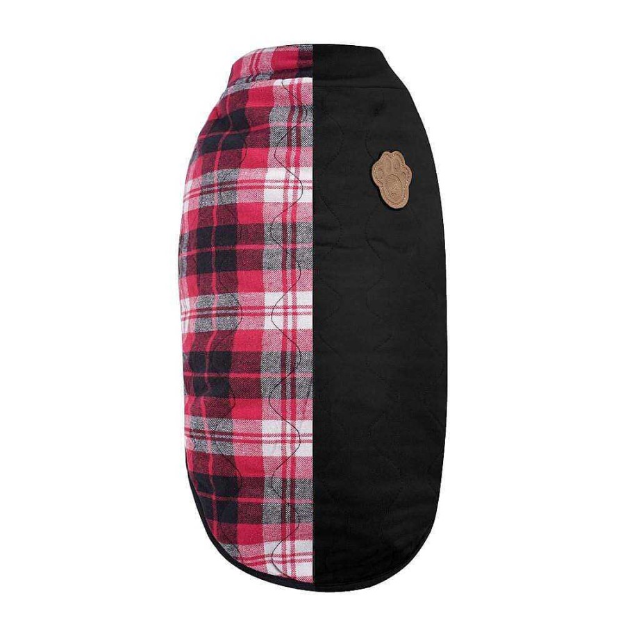 Dog Canada Pooch Apparel | Canada Pooch Reversible Black Plaid Vest For Dogs