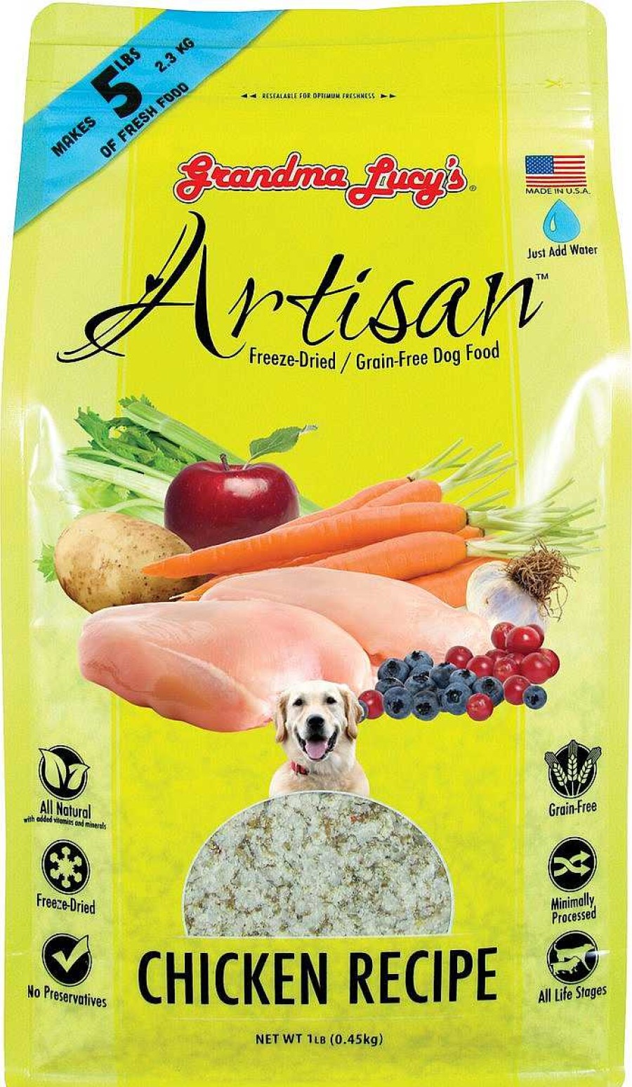 Dog Grandma Lucy's Grain-Free Food | Grandma Lucy'S Artisan Grain Free Chicken Freeze-Dried Raw Dog Food