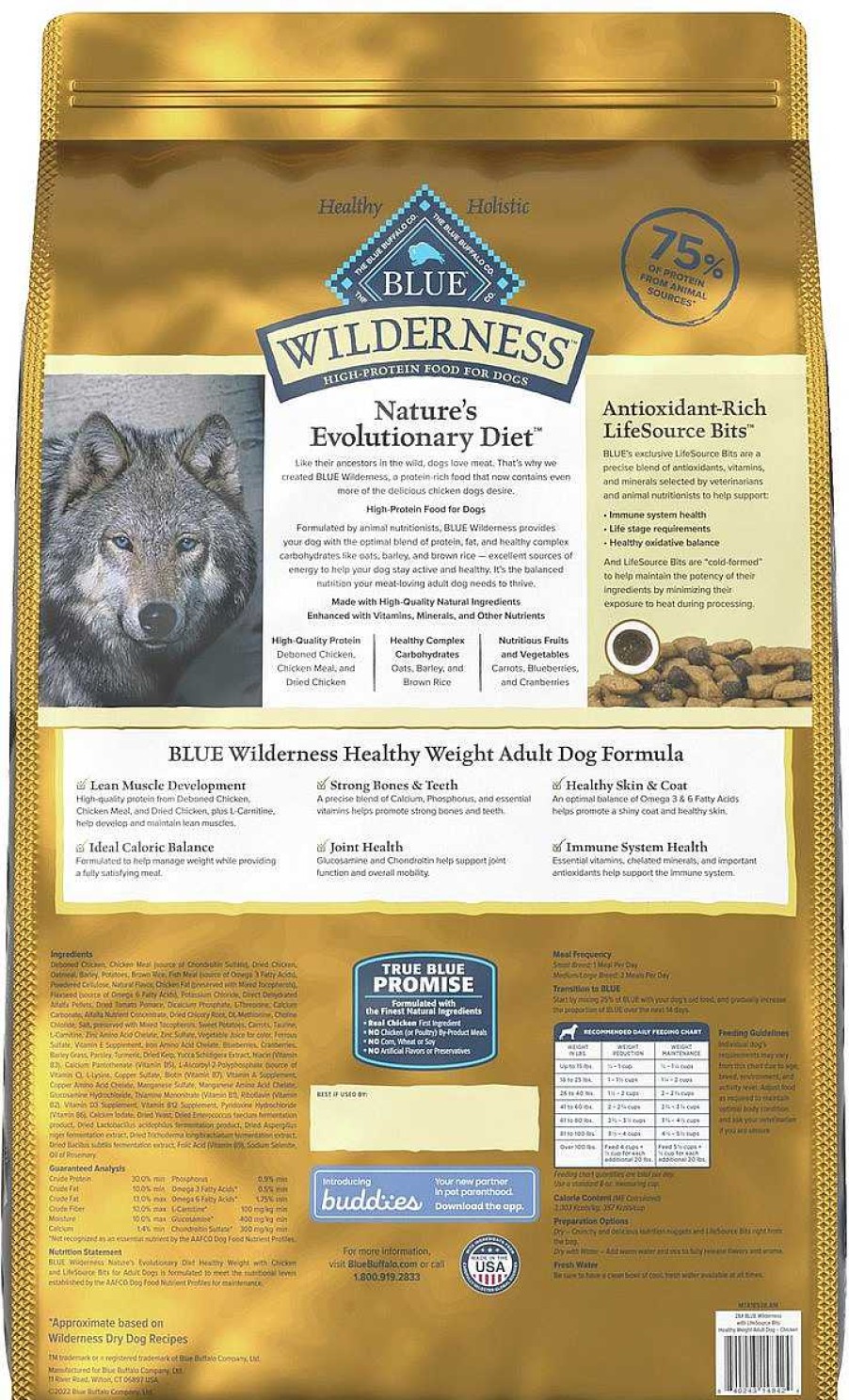 Dog Blue Buffalo Dry Food | Blue Buffalo Wilderness Wholesome Grains Healthy Weight Chicken Recipe Adult Dry Dog Food