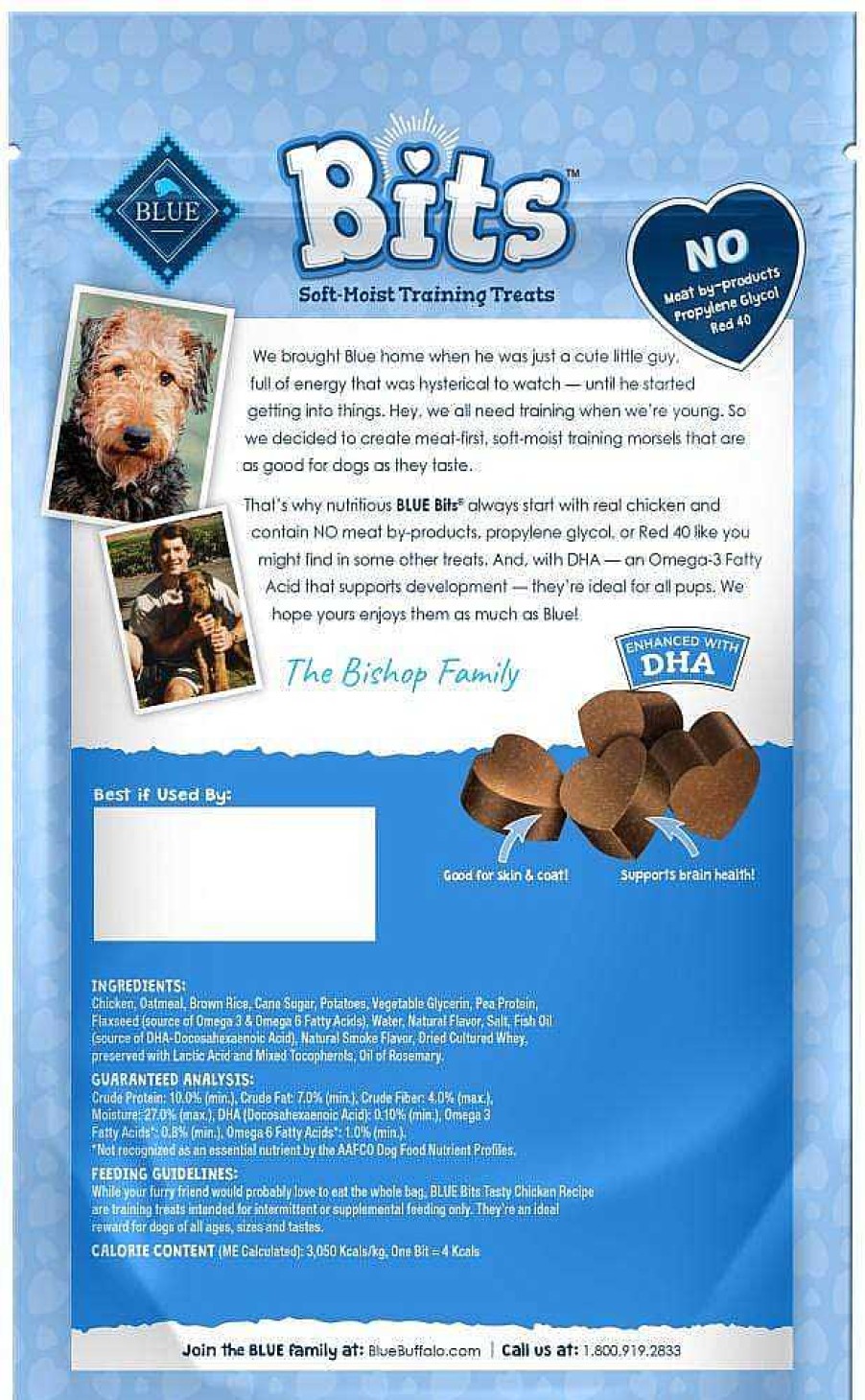 Dog Blue Buffalo Soft & Chewy Treats | Blue Buffalo Bits Tasty Chicken Natural Soft-Moist Training Treats