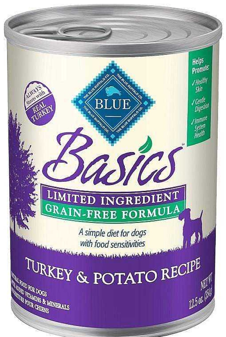 Dog Blue Buffalo Wet Food | Blue Buffalo Basics Grain Free Lid Turkey And Potato Recipe Adult Canned Dog Food