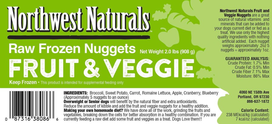 Dog Northwest Naturals Fresh-Frozen Treats | Northwest Naturals Frozen Veggie & Fruit Nuggets Dog Treats