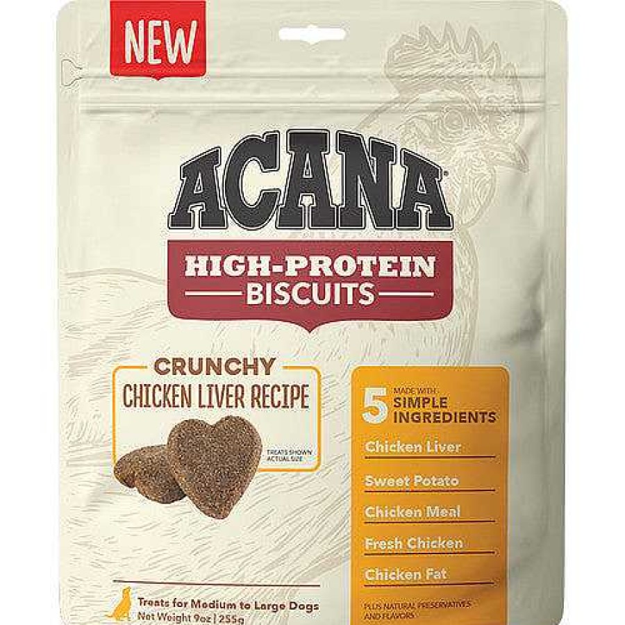 Dog ACANA Biscuits & Cookies | Acana Crunchy Biscuits High-Protein Chicken Liver Recipe Dog Treats