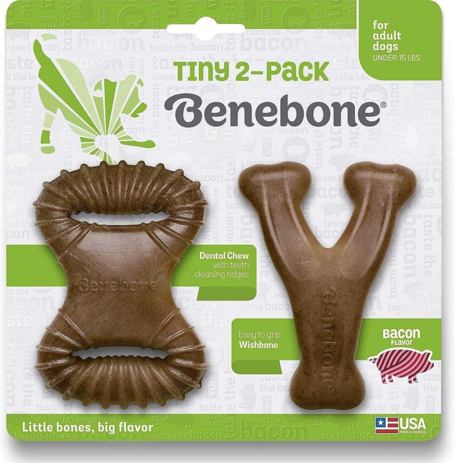 Dog Benebone Chew Toys | Benebone Bacon Flavored Tough Extra Small Dog Chew Toy