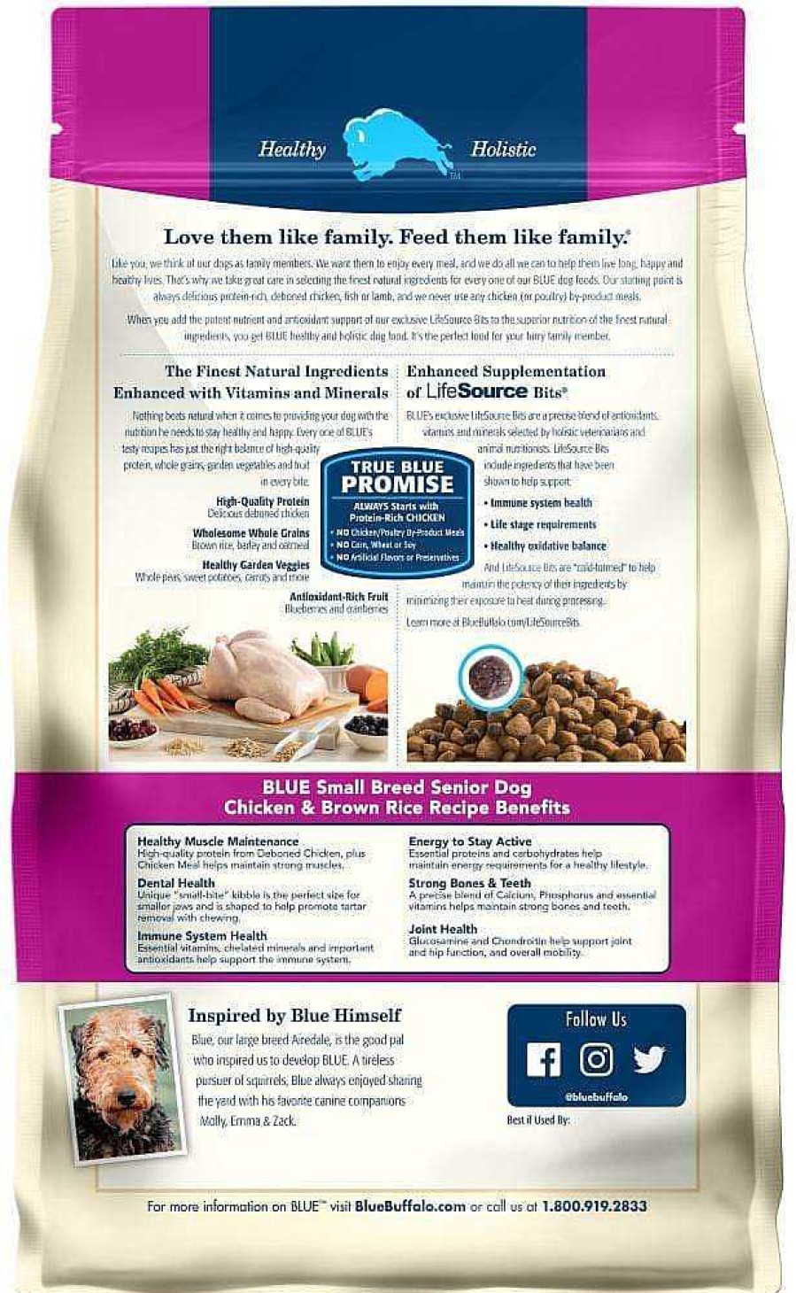 Dog Blue Buffalo Senior Food | Blue Buffalo Life Protection Natural Chicken & Brown Rice Recipe Small Breed Senior Dry Dog Food