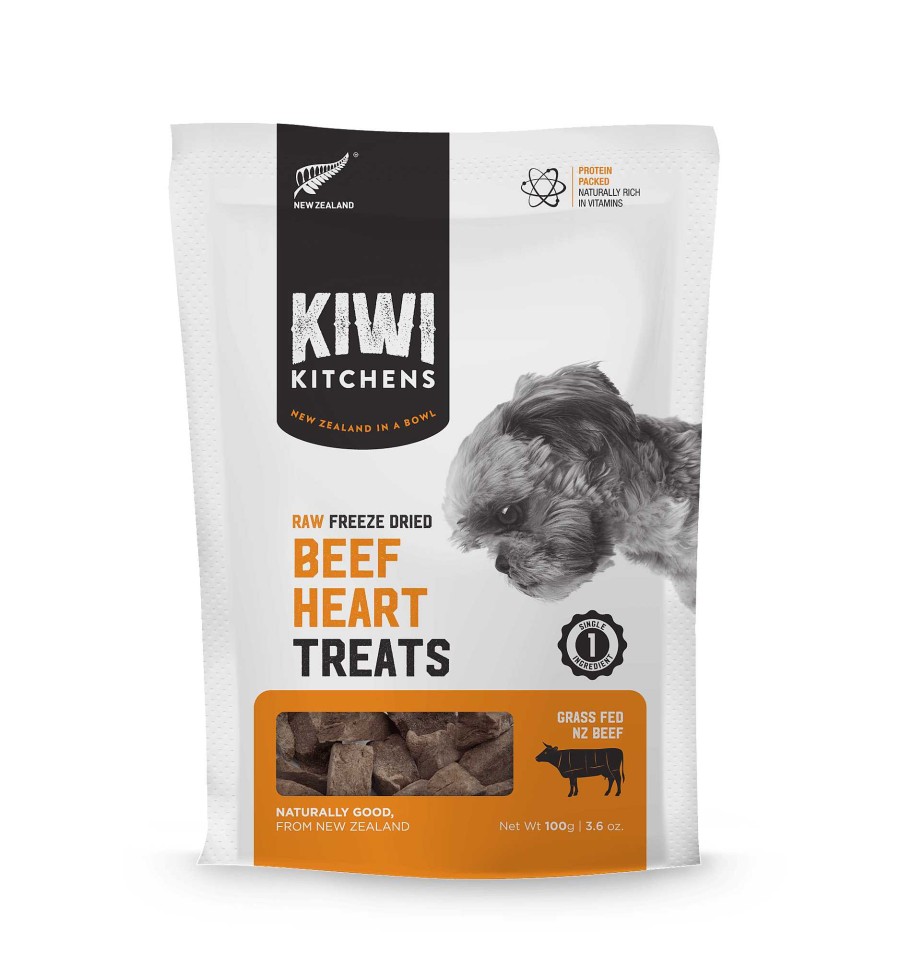 Dog Kiwi Kitchens Freeze-Dried Treats | Kiwi Kitchens Raw Freeze-Dried Beef Heart Treats For Dogs