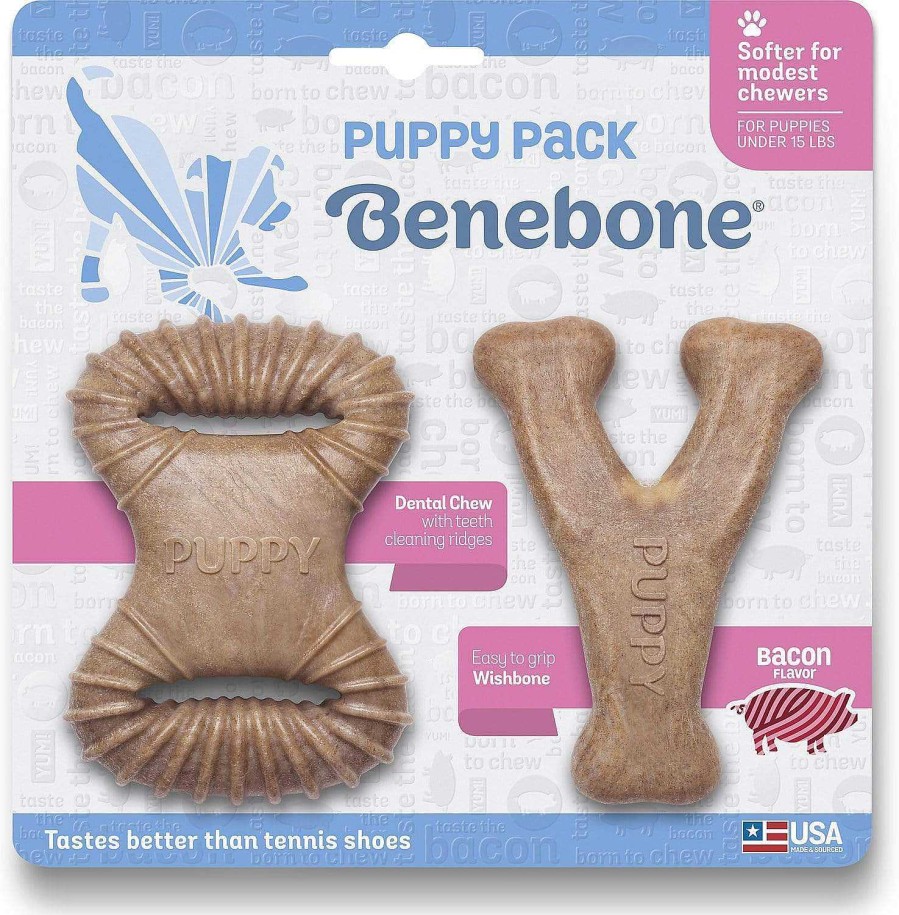 Dog Benebone Chew Toys | Benebone Bacon Flavored Tough Puppy Dog Chew Toy