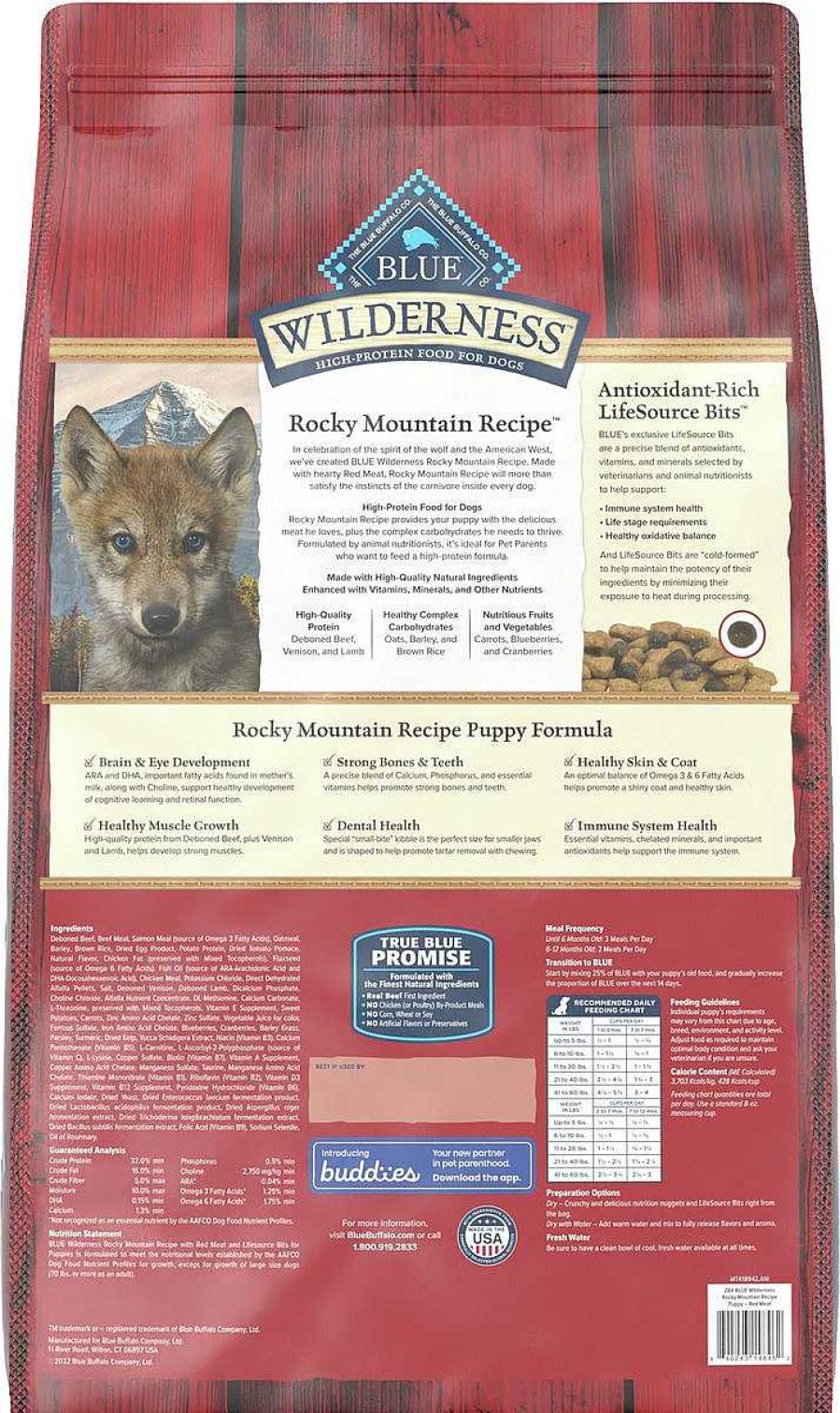 Dog Blue Buffalo Puppy Food | Blue Buffalo Wilderness Wholesome Grains Puppy Rocky Mountain Red Meat Recipe Dry Dog Food