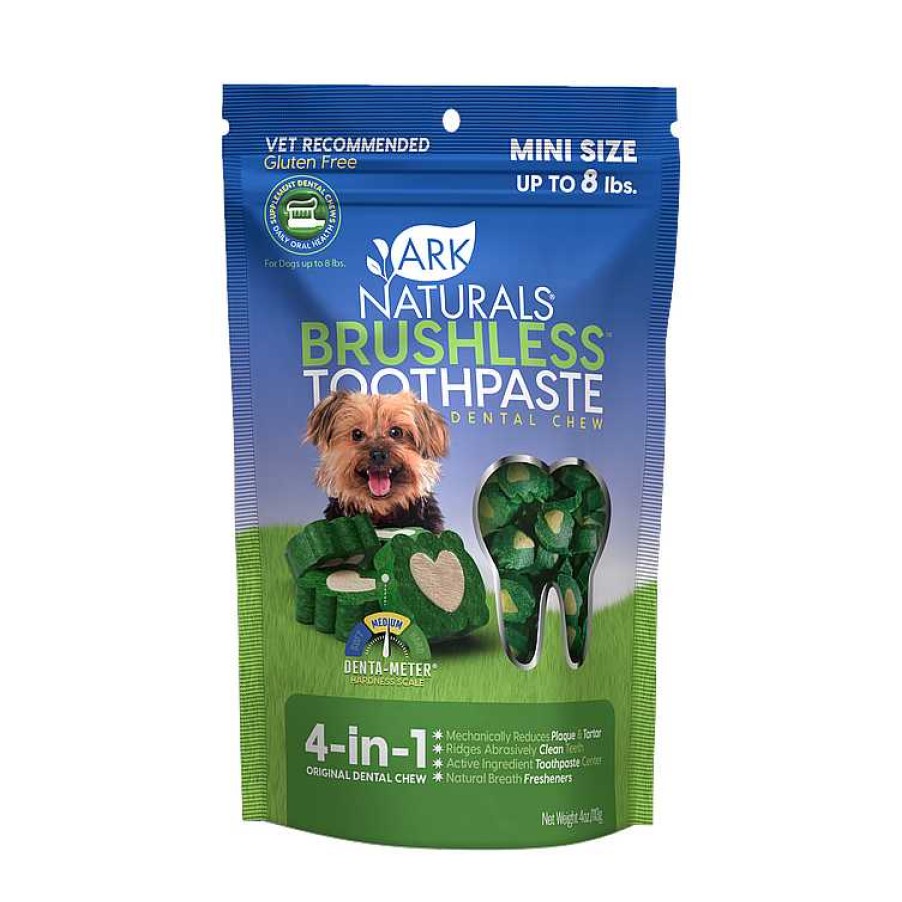 Dog Ark Naturals Dental Treats | Ark Naturals Brushless Toothpaste Mini Dental Chews For Dogs