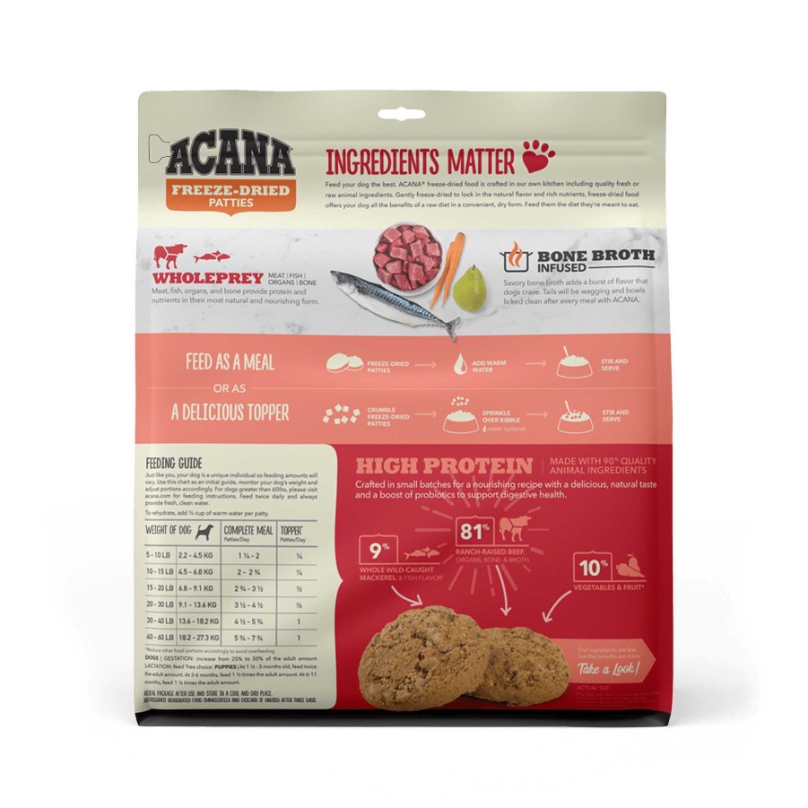 Dog ACANA Freeze-Dried Food | Acana Freeze-Dried Food Ranch-Raised Beef Recipe Patties For Dogs