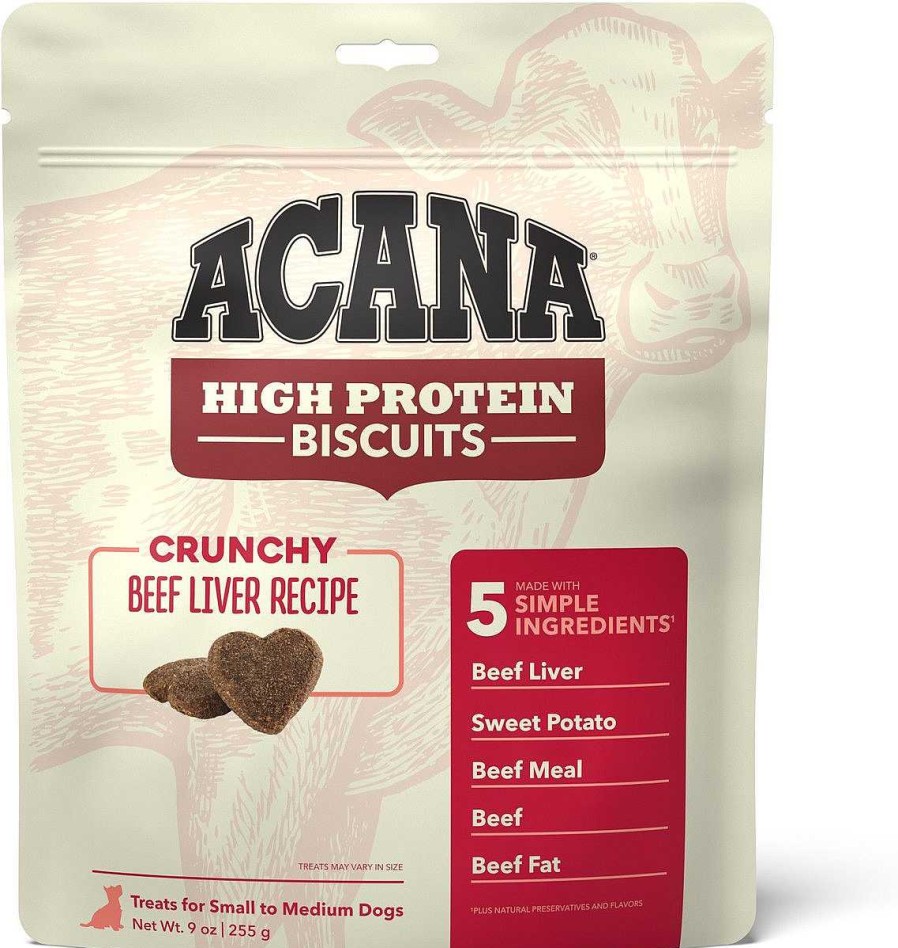 Dog ACANA Biscuits & Cookies | Acana Crunchy Biscuits High-Protein Beef Liver Recipe Dog Treats