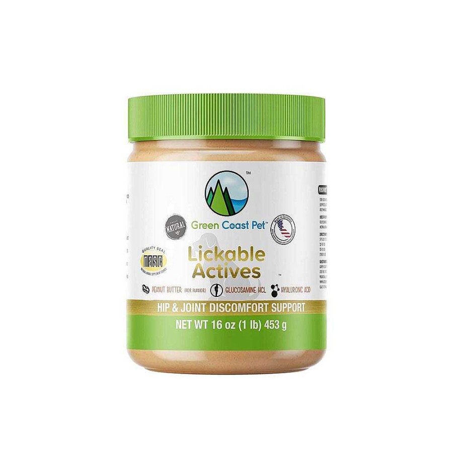 Dog Green Coast Pet Joint Care | Green Coast Pet Lickable Actives Peanut Butter - Hip & Joint Discomfort Support