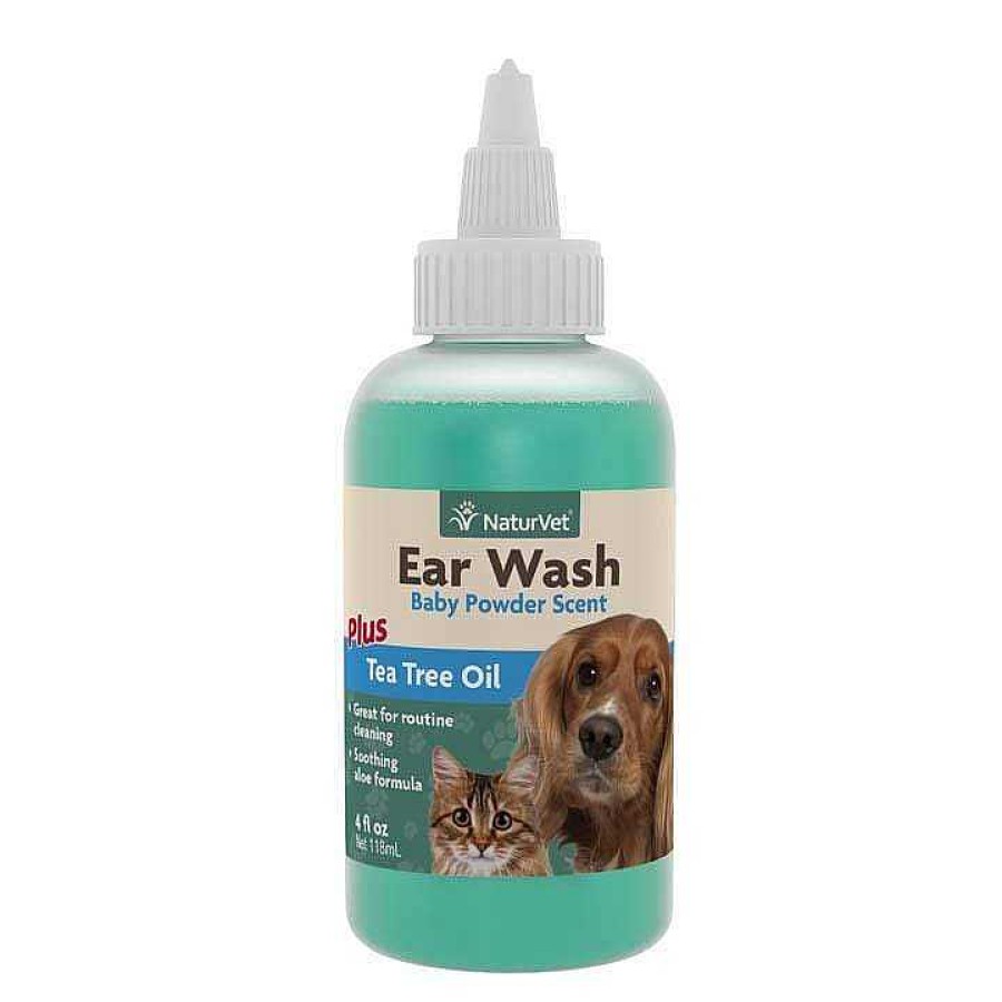 Dog NaturVet Eye & Ear Care | Naturvet Ear Wash W/Tea Tree Oil In Baby Powder Scent For Dogs And Cats