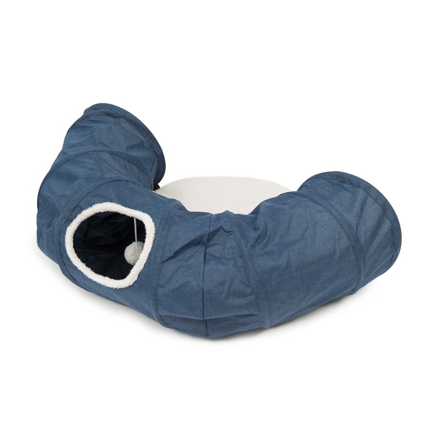 Dog Catit Beds, Blankets & Furniture | Catit Vesper Cat Tunnel With Sleeping Cushion In Blue