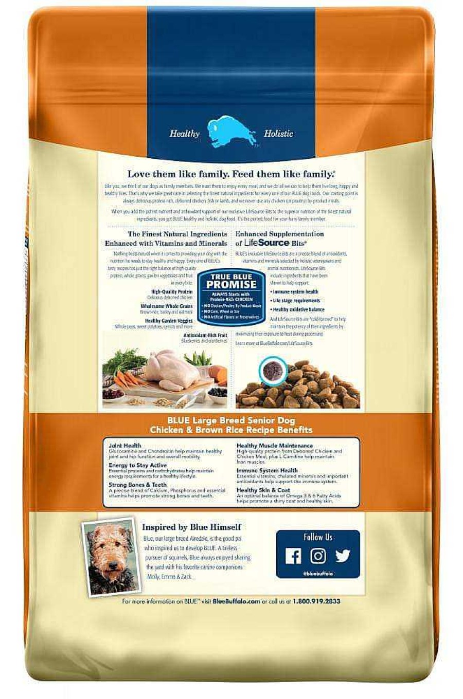 Dog Blue Buffalo Senior Food | Blue Buffalo Life Protection Chicken & Brown Rice Recipe Large Breed Senior Dry Dog Food