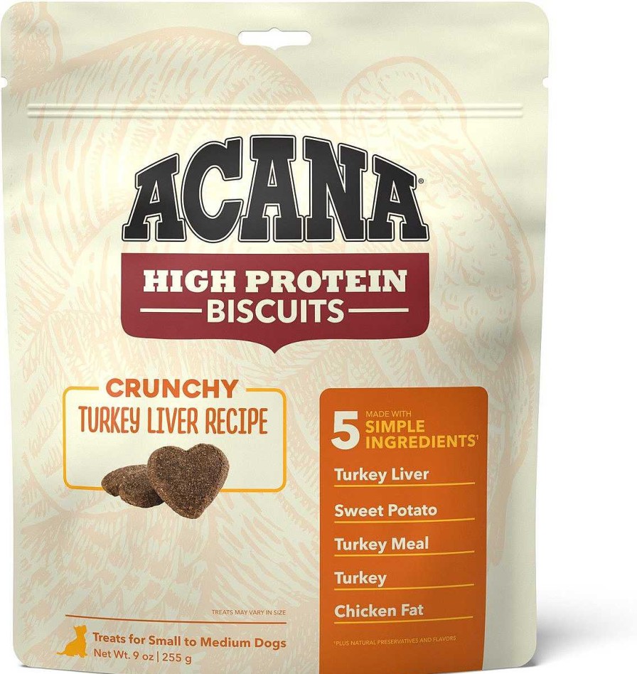 Dog ACANA Biscuits & Cookies | Acana Crunchy Biscuits High-Protein Turkey Liver Recipe Dog Treats