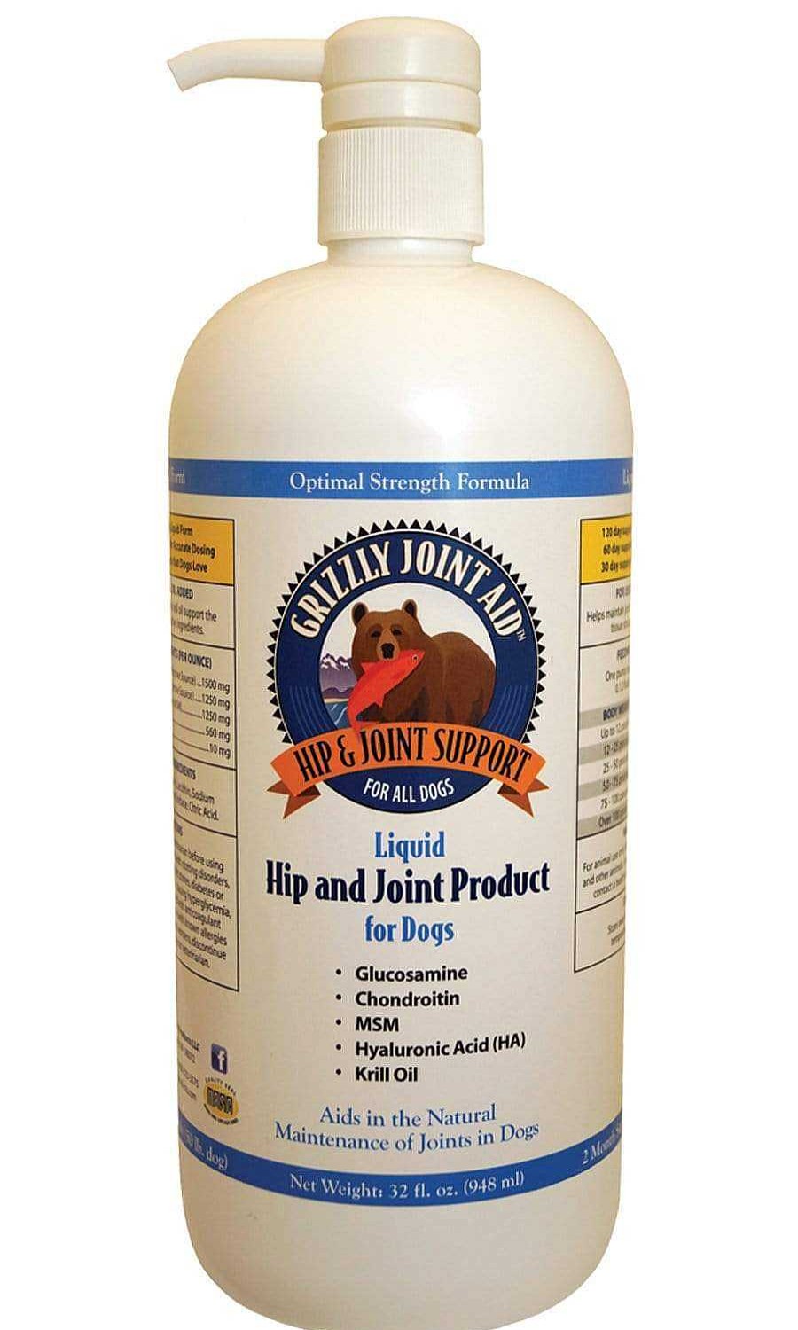 Dog Grizzly Pet Products Joint Care | Grizzly Pet Products Hip And Joint Aid Liquid For Dogs