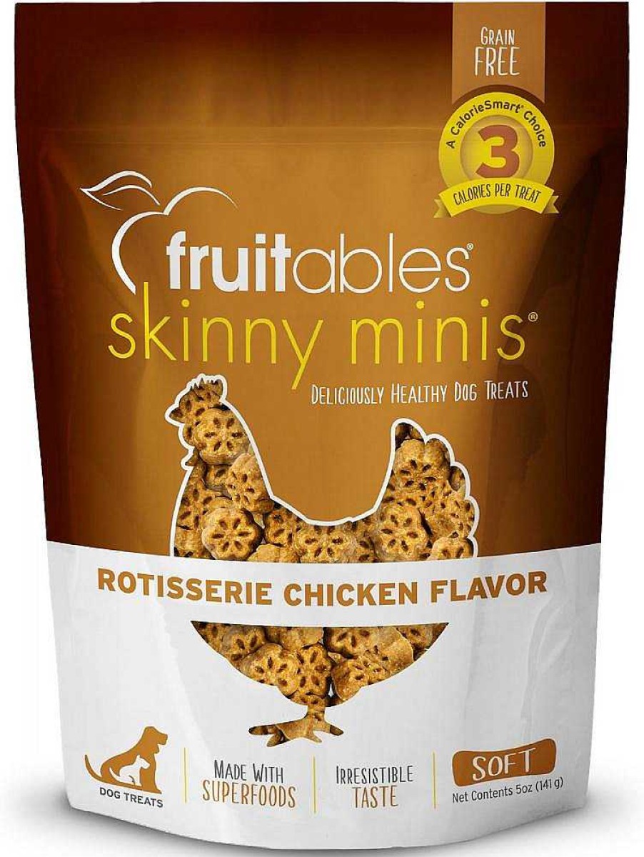 Dog Fruitables Soft & Chewy Treats | Fruitables Skinny Minis Rotisserie Chicken Flavor Soft & Chewy Dog Treats